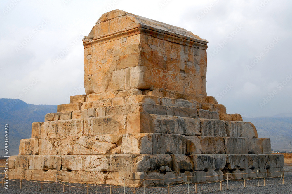 Iranian attractions. Tomb of Cyrus the Great (6th century BC). Pasargadae, Iran.