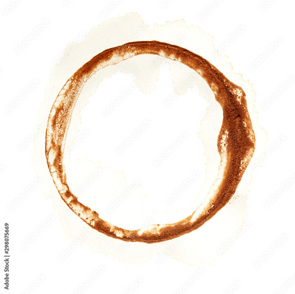 Stains from a glass with coffee on a white background Stains from a glass with coffee on a white background