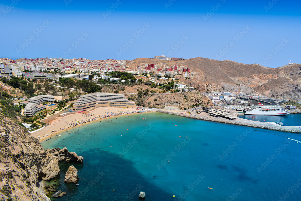 Panoramic View OF Quemado Beach, Hoceima City, Morocco