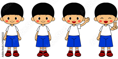 男の子の立ち姿イラスト