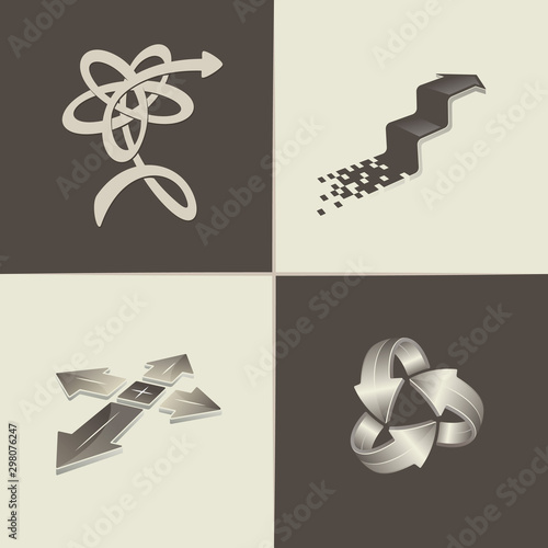 Abstract arrow logo. Icon set