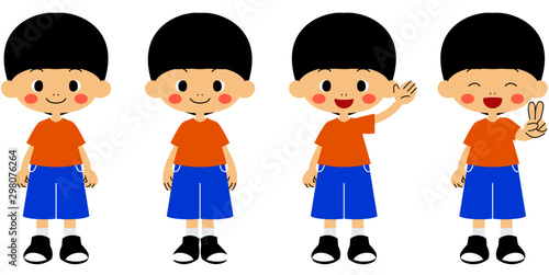 男の子の立ち姿イラスト