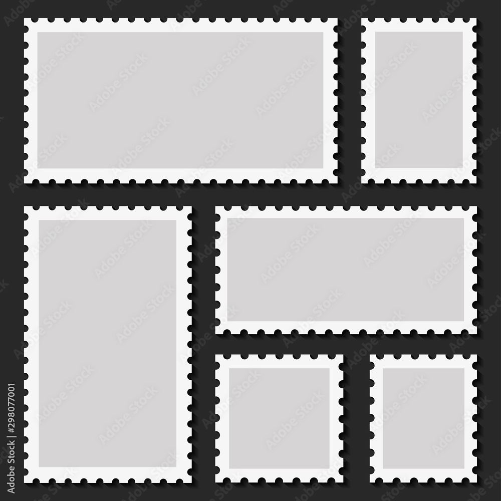 Obraz premium Retro old post stamp set