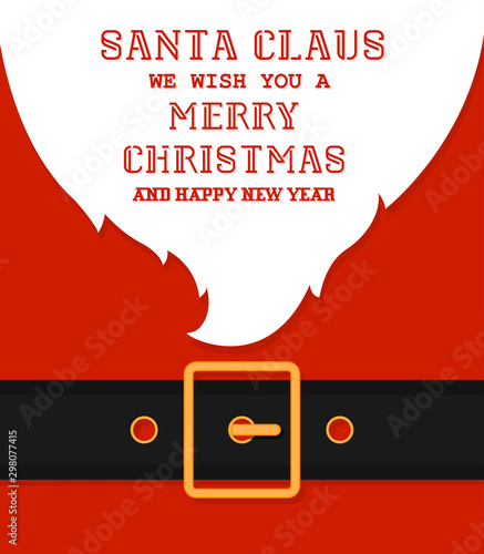 Santa's message banner background. Vector santa beard