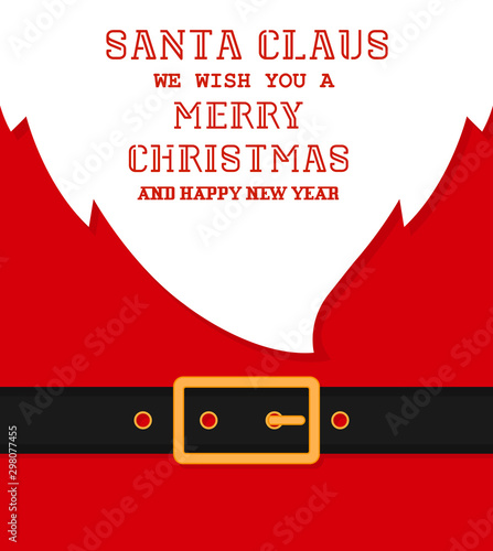 Santa's message banner background. Vector santa beard