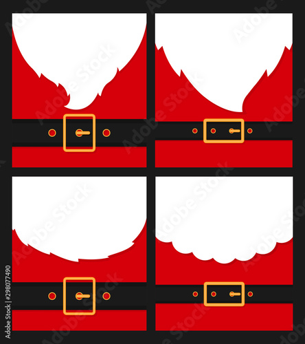 Santa's message banner background. Vector santa beard