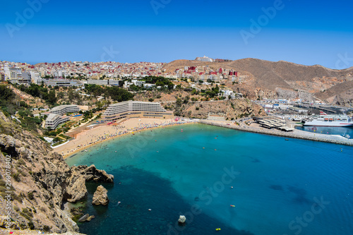 Panoramic View OF Quemado Beach, Hoceima City, Morocco