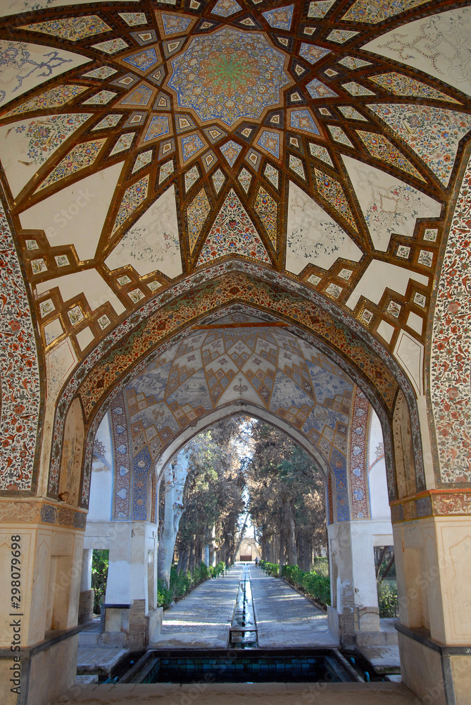 Fragment of interior of Bagh-e Tarikhi-ye Fin (or Fin Garden, the King's Garden). Kashan, Iran