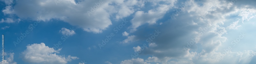 Clouds near sunset before rain blue sky Panoramic Clouds near sunset before rain blue sky Panoramic