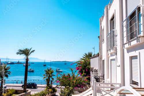 Bodrum Town  Turkey. aerial view panorama photo of Bodrum Downtown