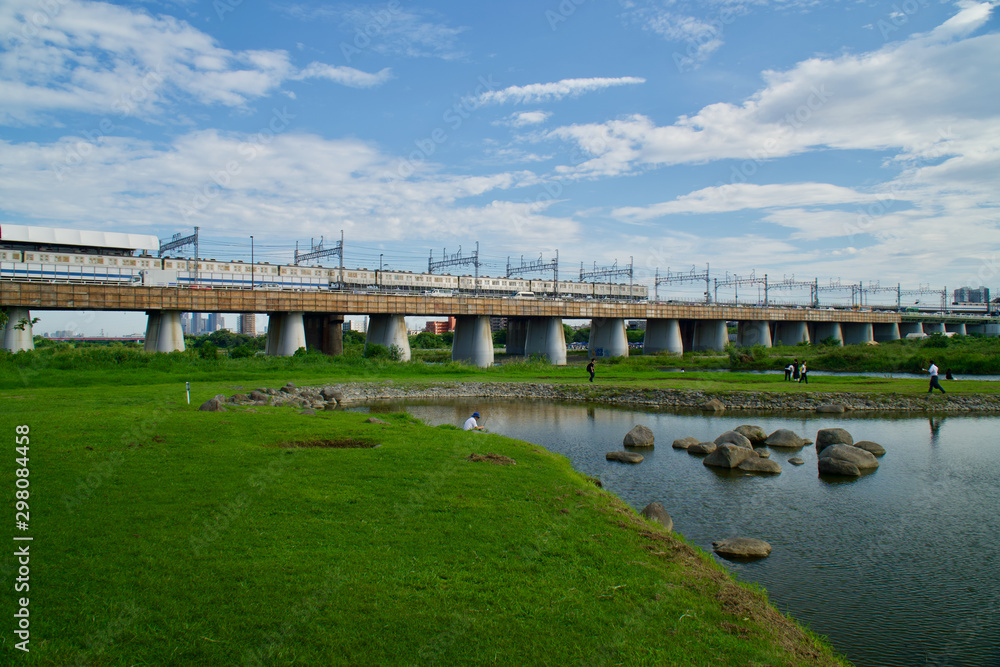 二子玉川近くの多摩川河川敷 二子玉川近くの多摩川河川敷