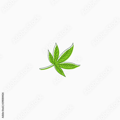 Green Cannabis leaf logo icon design Template Vector Illustration