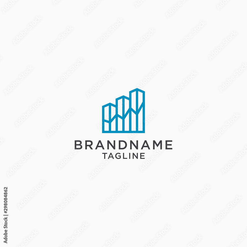 Building  chart bar finance Logo Icon Design Template. Apartment, Construction, Modern Vector Illustration