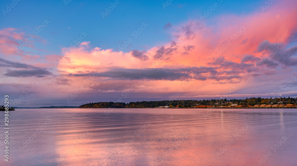 Budd Inlet Pink Sky Sunset, Olympia Washington