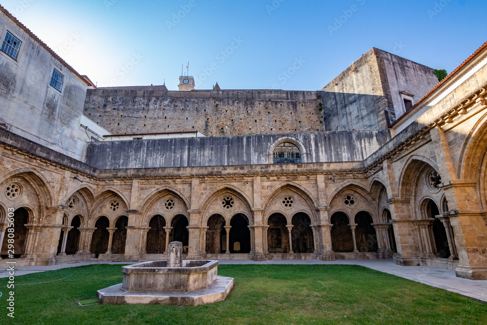 The cloister of the old cathedral in Coimbra.