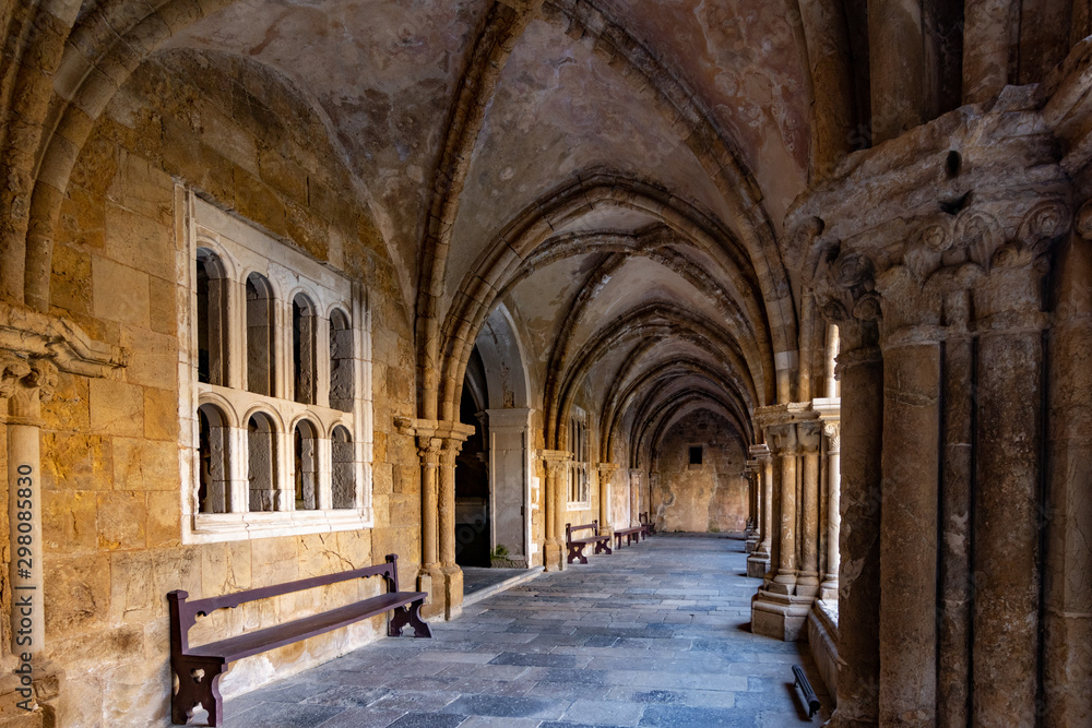 The cloister of the old cathedral in Coimbra.