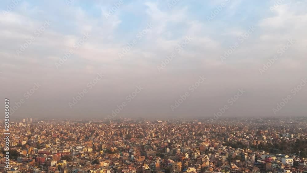 Kathmandu Nepal cityscape panorama horizon day video Kathmandu Nepal cityscape panorama horizon day video