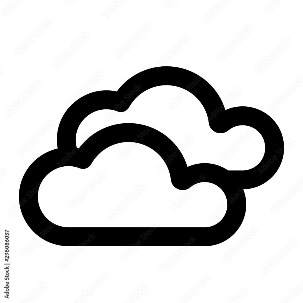 Cloudy Line Icon Vector Cloudy Line Icon Vector