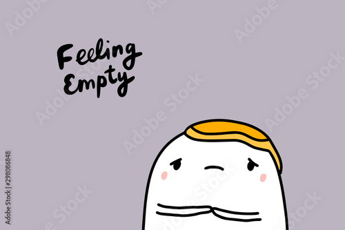 Feeling empty hand drawn vector illustration in comic cartoon style lost man