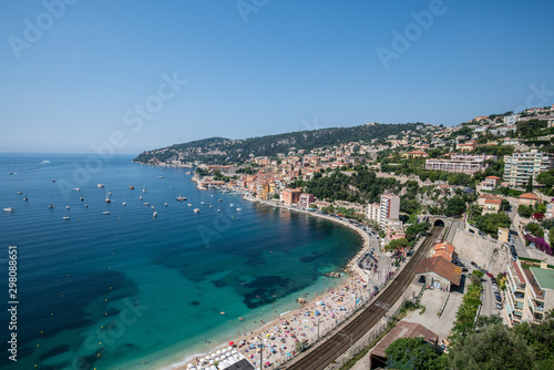 Aerial View of Harbor at Nice, Villefranche-sur-Mer, France
