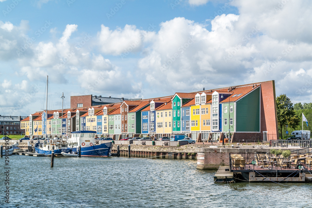 Wharf houses in Hellevoetsluis, Netherlands