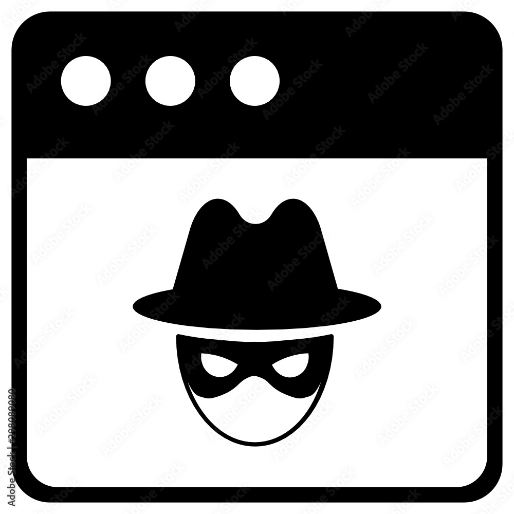 Hacker and Browser Design, Website Phishing Cybercrime Vector Solid Icon Design