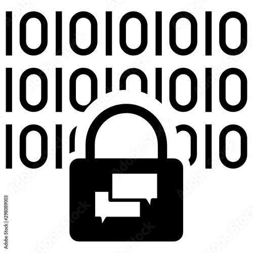 Encrypted data messaging Concept, Data Encoding Machine language vector Icon Design