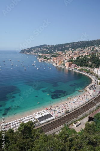 Panoramic Aerial View of Harbor at Nice, Villefranche-sur-Mer, France