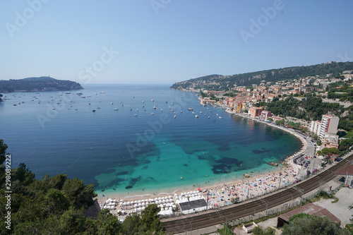 Panoramic Aerial View of Harbor at Nice, Villefranche-sur-Mer, France