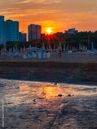 Sunset in Lignano, Italy in europe