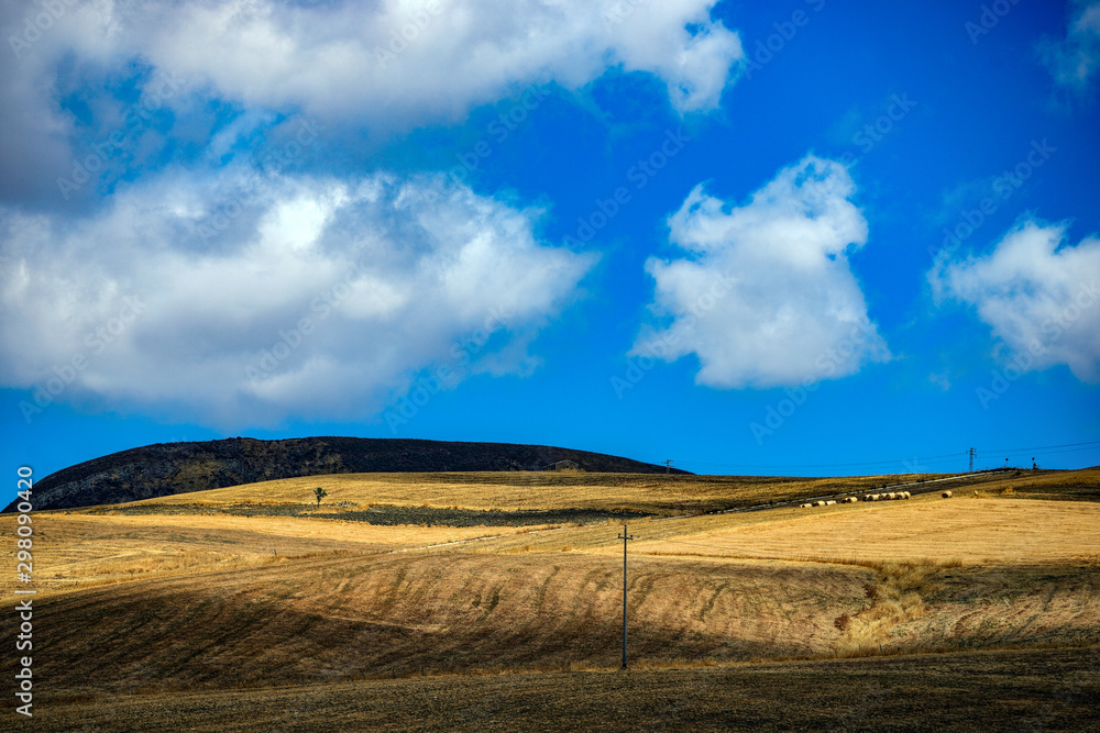 Landscape, field is beautiful in, Sicily, Italy Landscape, field is beautiful in, Sicily, Italy