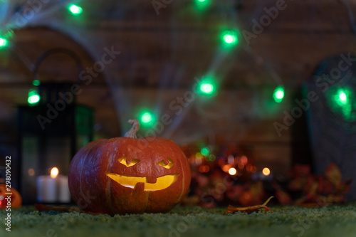 Halloween background, pumpkins © Evgenia Tiplyashina