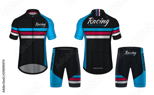 Cycling Jerseys mockup,t-shirt sport design template,uniform for bicycle apparel.