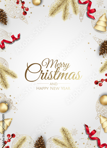 Christmas vector background. Xmas sale, holiday web banner.