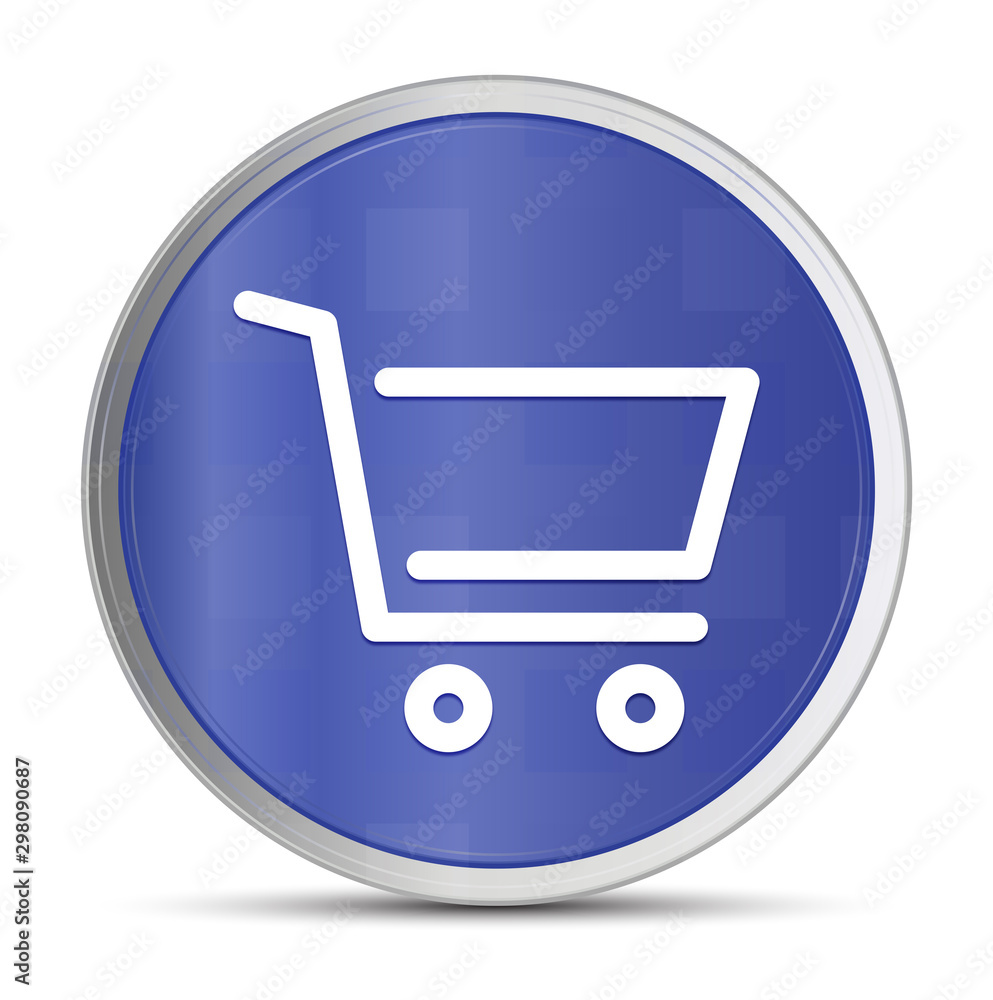 Shopping cart icon prime blue round button vector illustration design silver frame push button Shopping cart icon prime blue round button vector illustration design silver frame push button