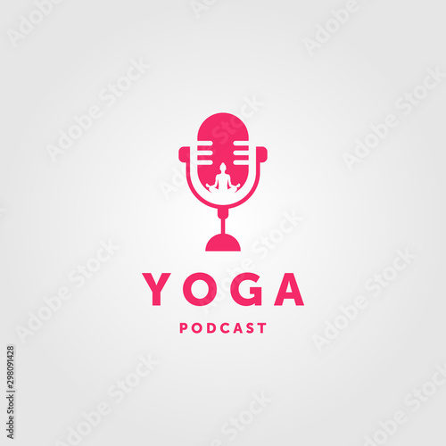 yoga podcast logo healthy vector icon illustration design