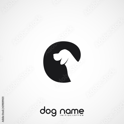 Initial Letter C Dog Logo And Icon Name Dog Design Vector.