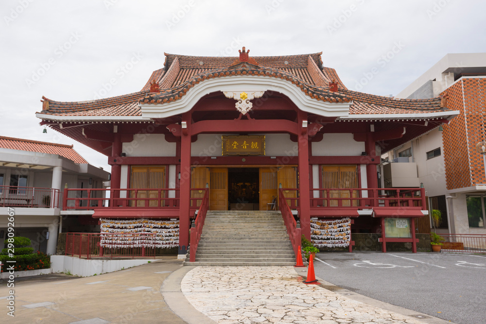 Exterior view of Shuri Kannondo shrine in Okinawa, Japan