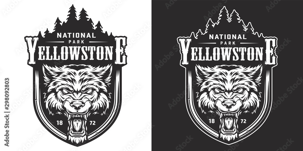 Vintage Yellowstone national park emblem