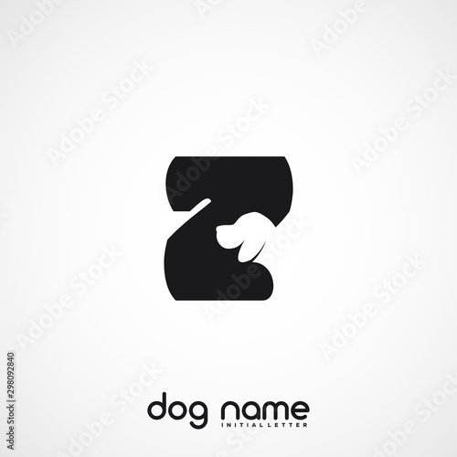 Initial Letter Z Dog Logo And Icon Name Dog Design Vector.