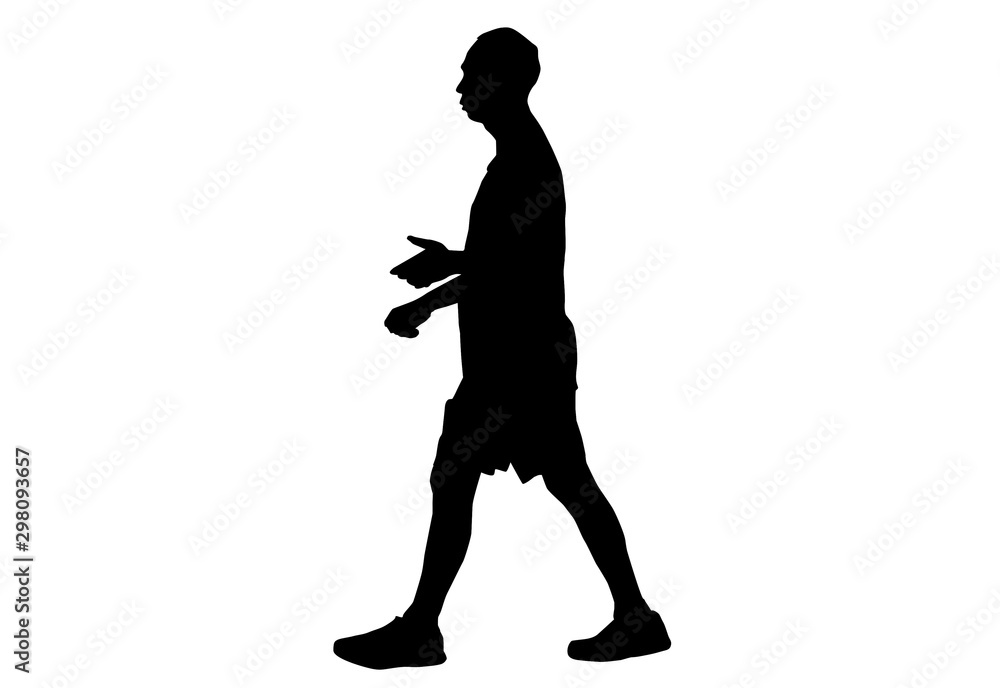 Silhouette running.This is men run exercise for Health At area Stadium Outdoors on white background with clipping path. Silhouette running.This is men run exercise for Health At area Stadium Outdoors on white background with clipping path.