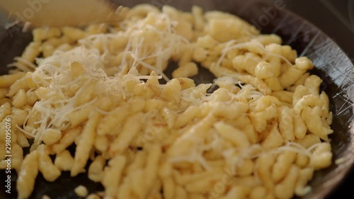 Close Up Mixing Pasta whit Cheese photo