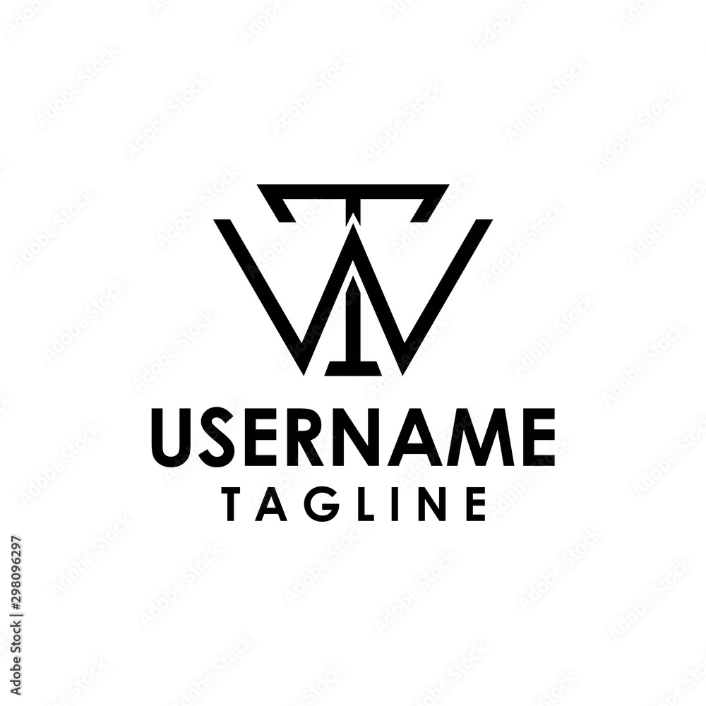 Wt w t letter logo with minimalist lines texture Wt w t letter logo with minimalist lines texture