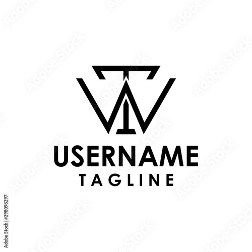 Free Download Wt w t letter logo with minimalist lines texture - GFXLoad