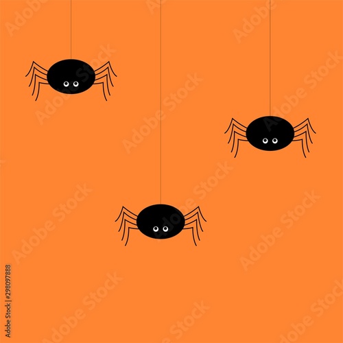 halloween cute spider concept. banner background for Halloween Party night photo