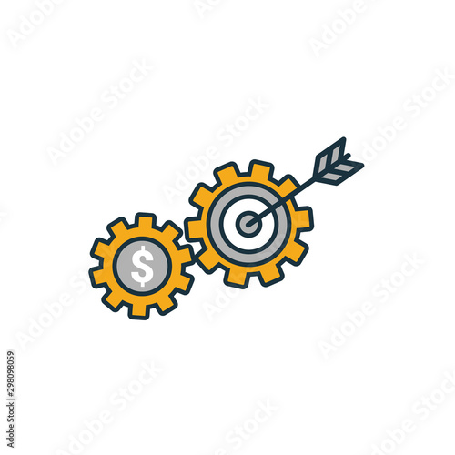Marketing Strategy icon set. Four elements in diferent styles from online marketing icons collection. Creative marketing strategy icons filled, outline, colored and flat symbols