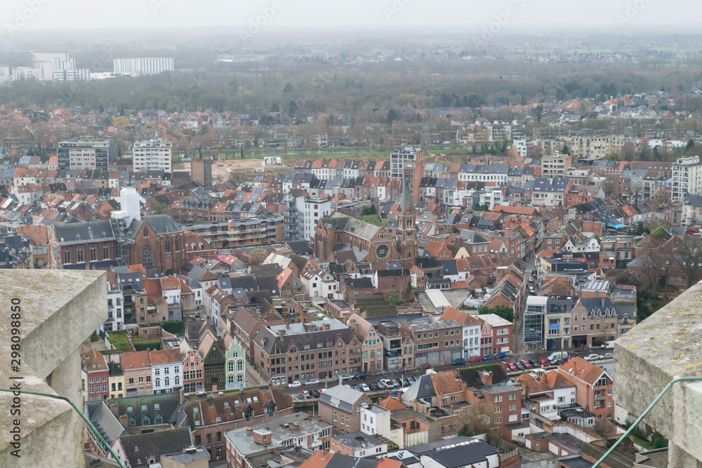 View of the Mechelen cityscape in Flanders, Belgium