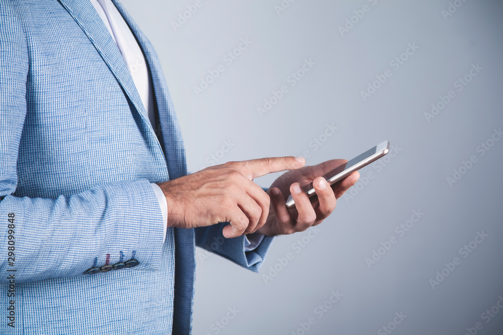 business man hand smart phone