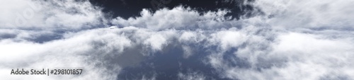 Among the clouds. Beautiful clouds. Sky with clouds view from above, 3D rendering.
