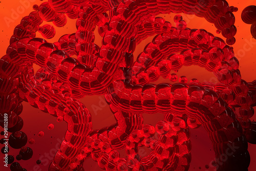 Pattern of reflective orange glass spheres on orange background.